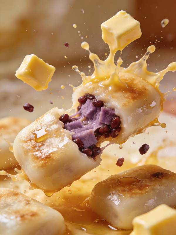 紫薯包爆浆瞬间图片