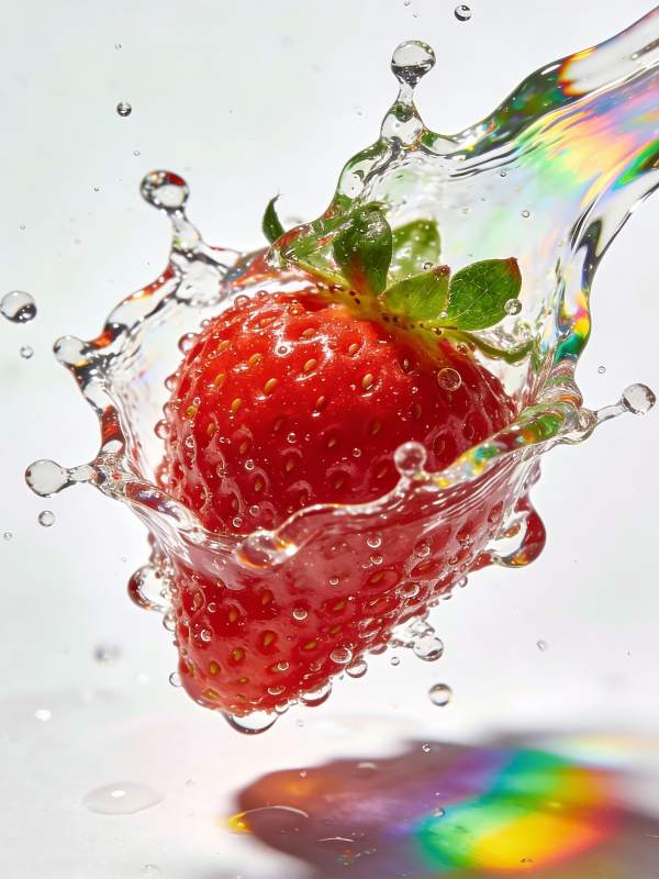 草莓水花飞溅图片