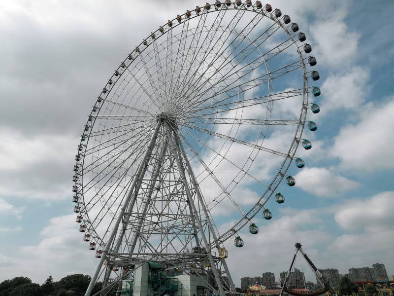 摩天轮仰望蓝天图片