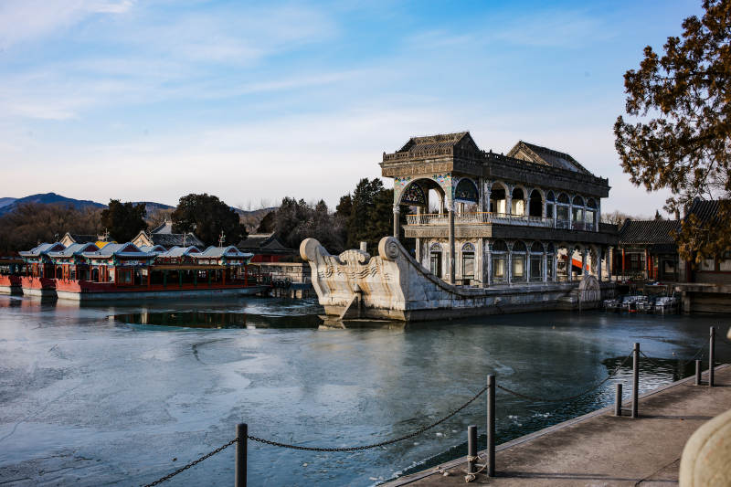 颐和园石舫静景图片