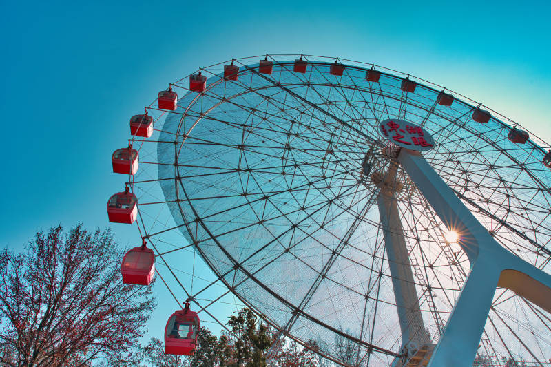 摩天轮仰拍图片