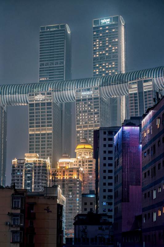 重庆城市夜景天际线图片