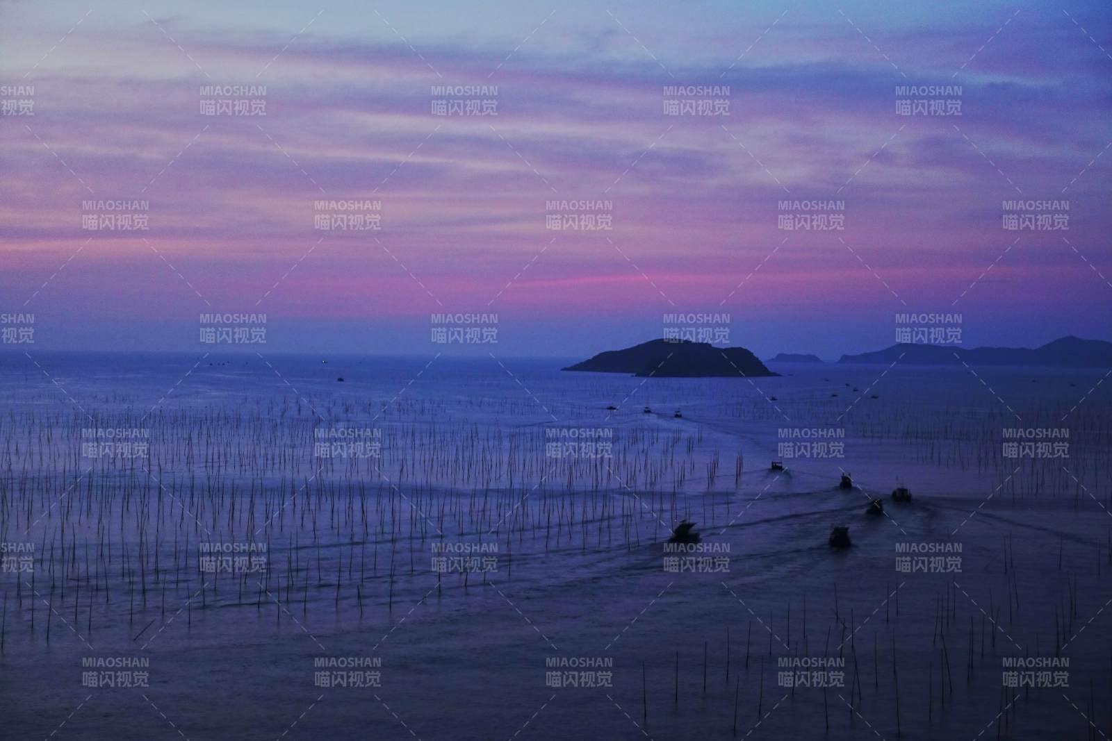 霞浦渔场晨曦图片