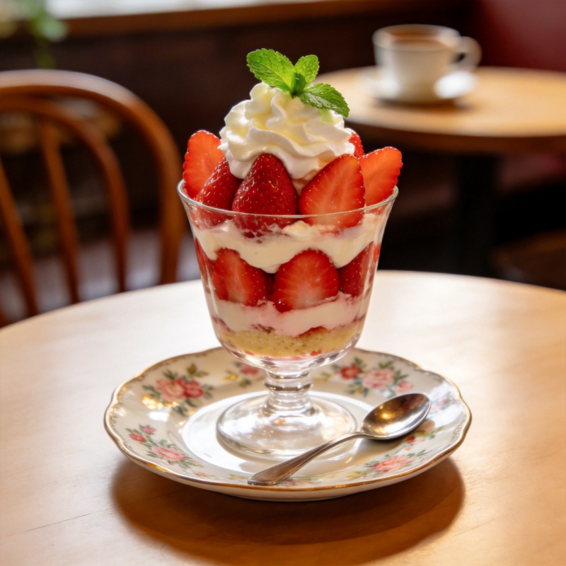 草莓奶油甜点图片