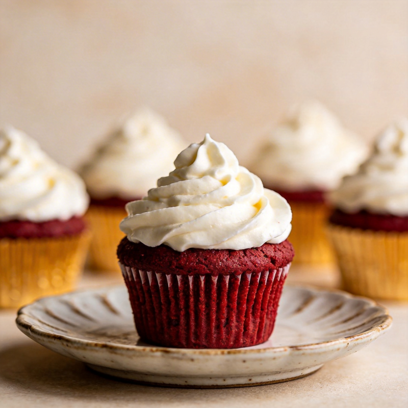 红丝绒纸杯蛋糕图片