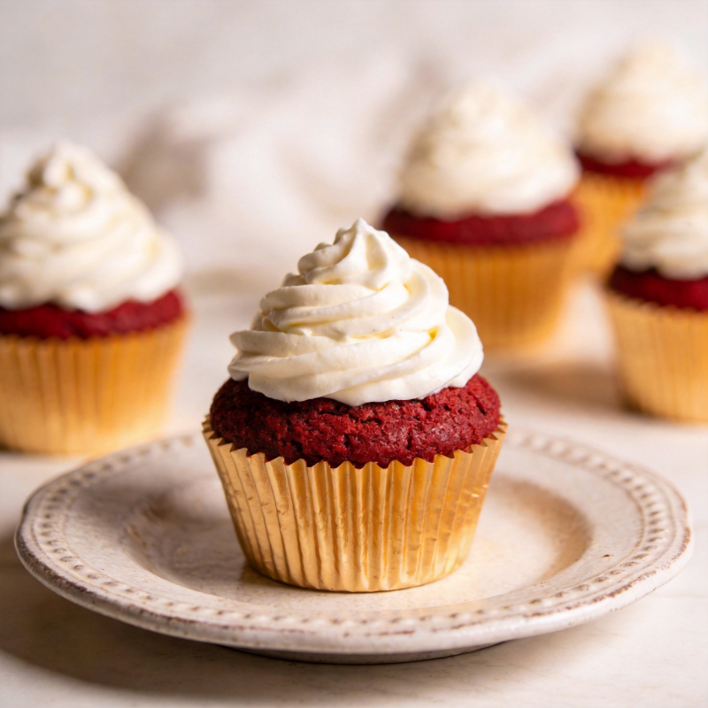 红丝绒纸杯蛋糕图片