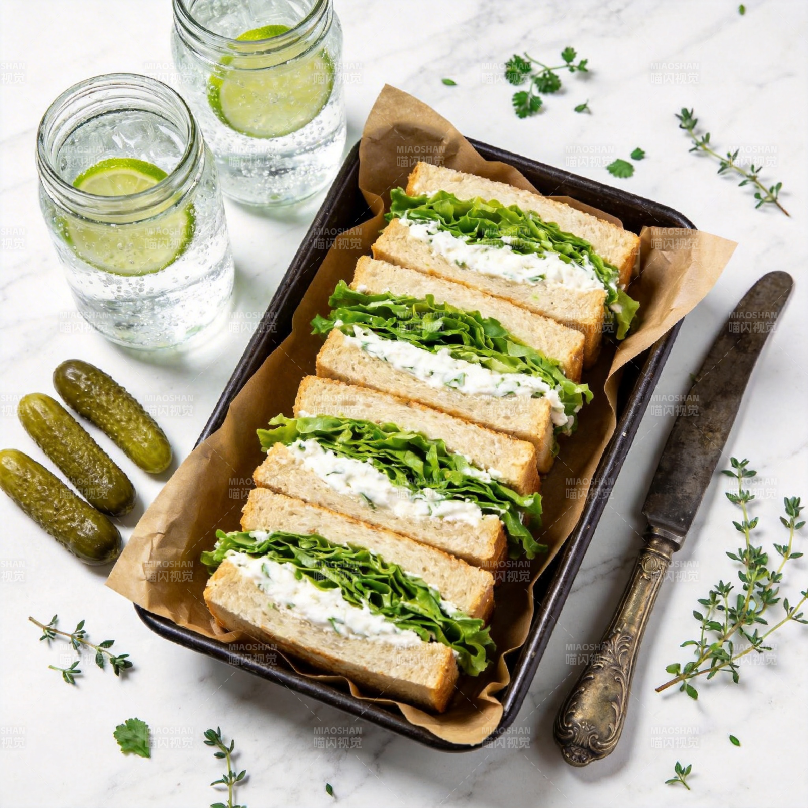 清爽三明治拼盘图片