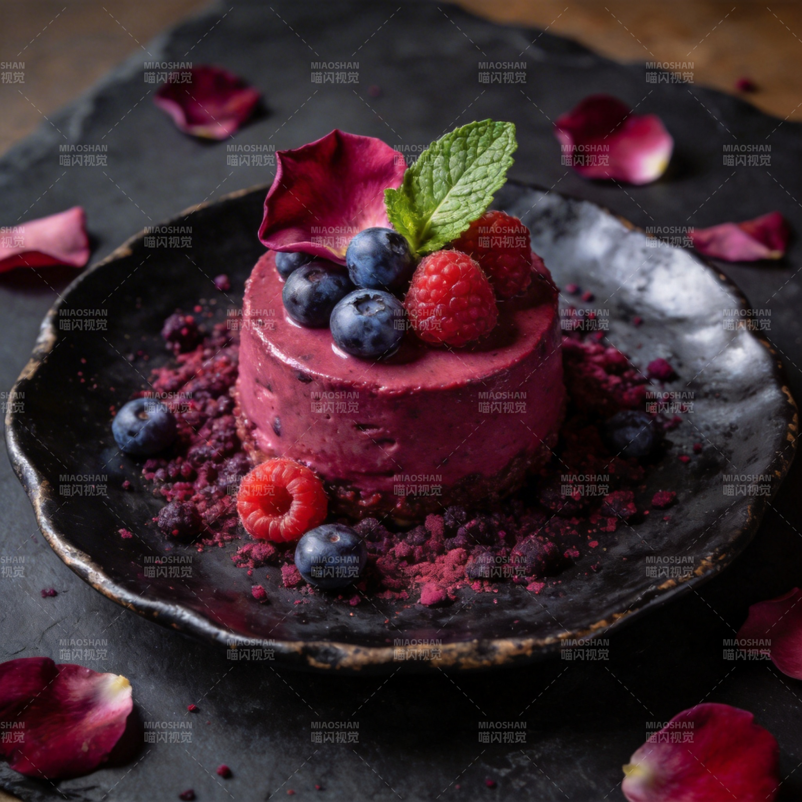 莓果慕斯蛋糕图片