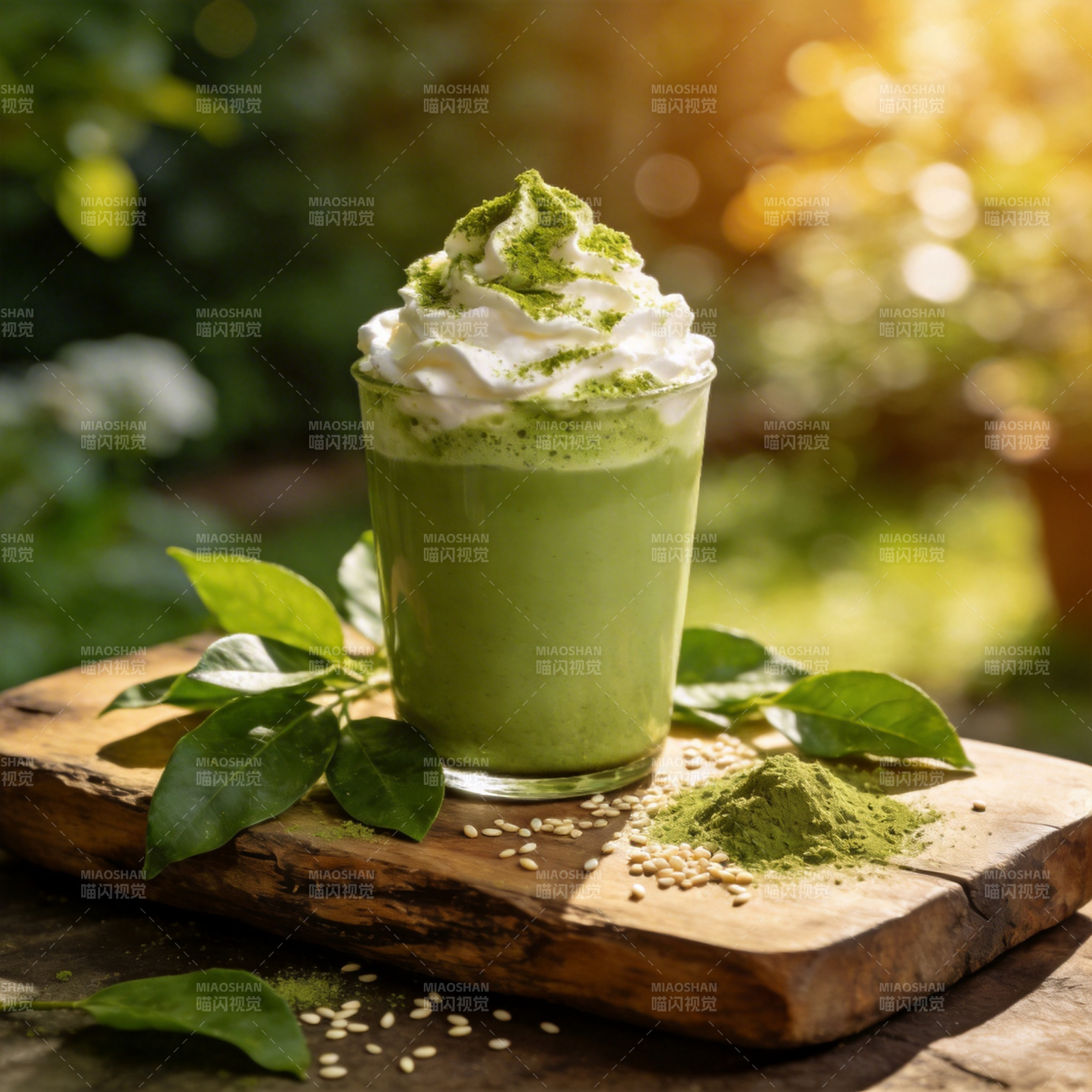 抹茶拿铁 清新自然图片
