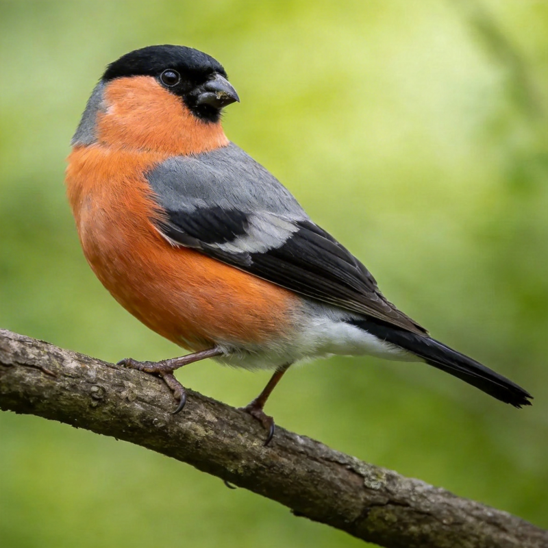 红腹灰雀栖枝头图片
