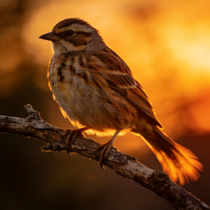 晨光中的小鸟图片