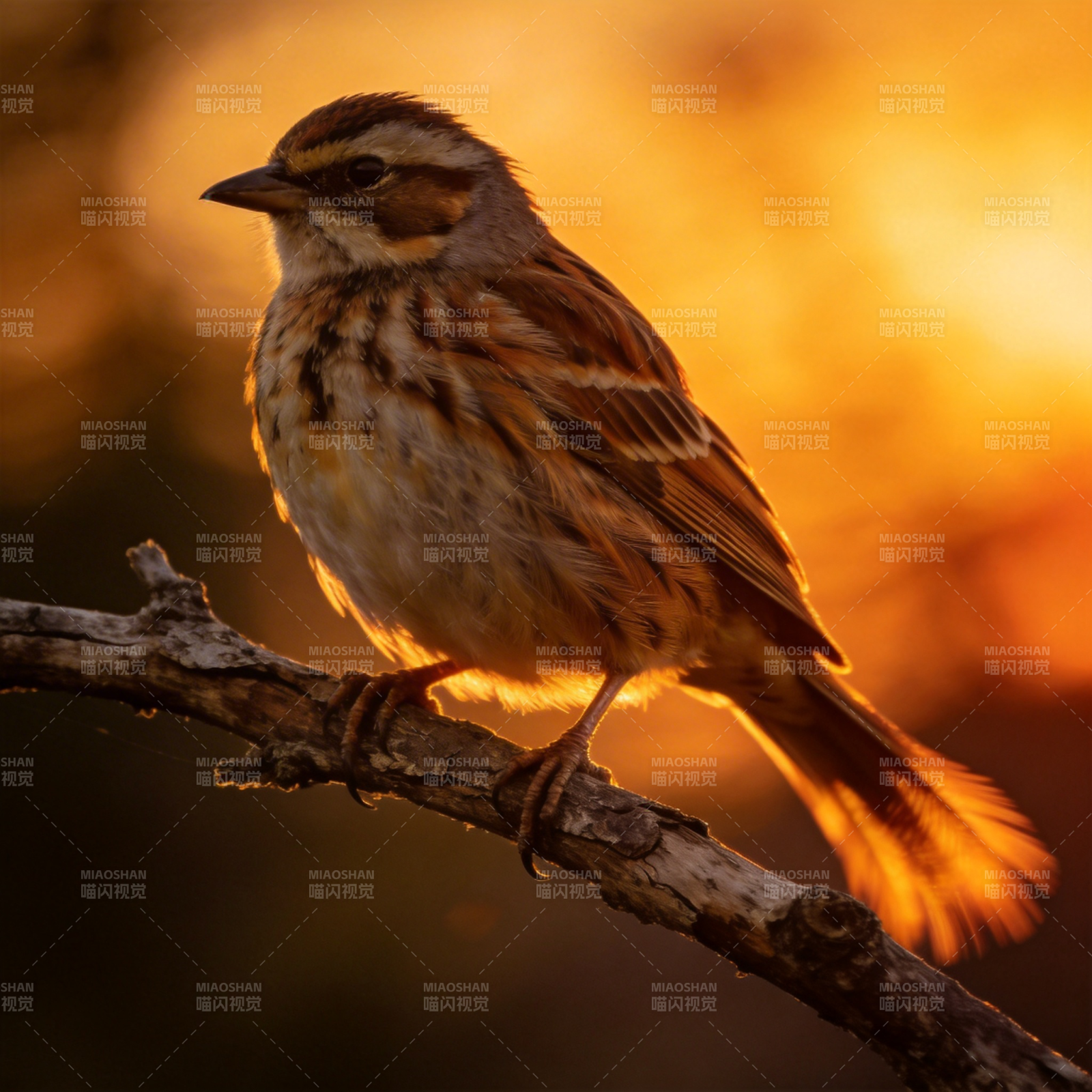 晨光中的小鸟图片