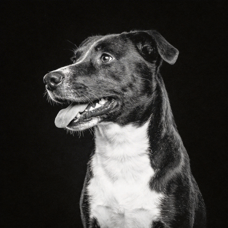 黑白犬肖像图片