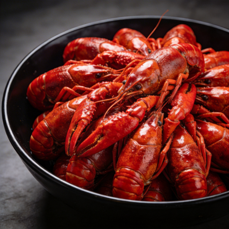 红亮小龙虾盛碗中图片