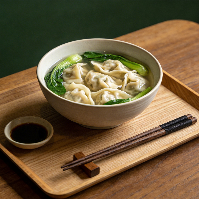 鲜美馄饨汤图片