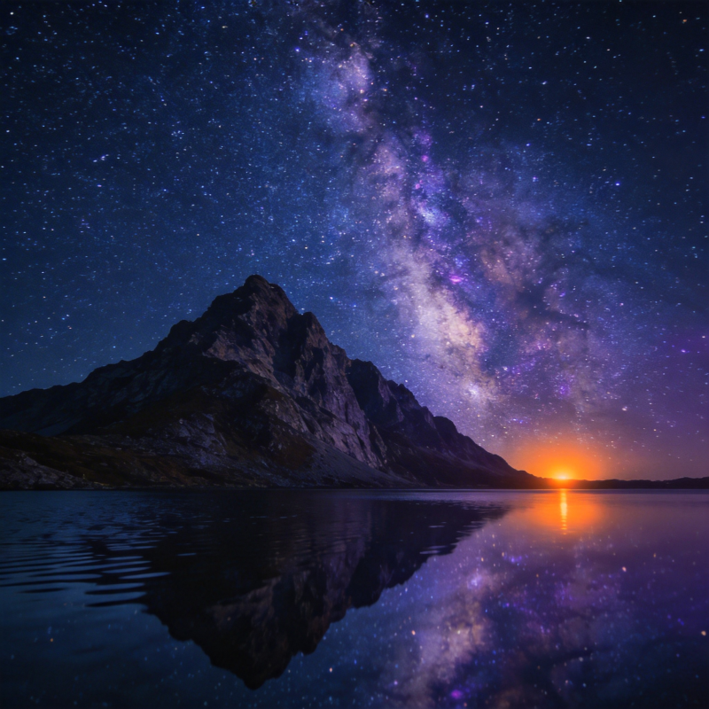 星河映山湖图片