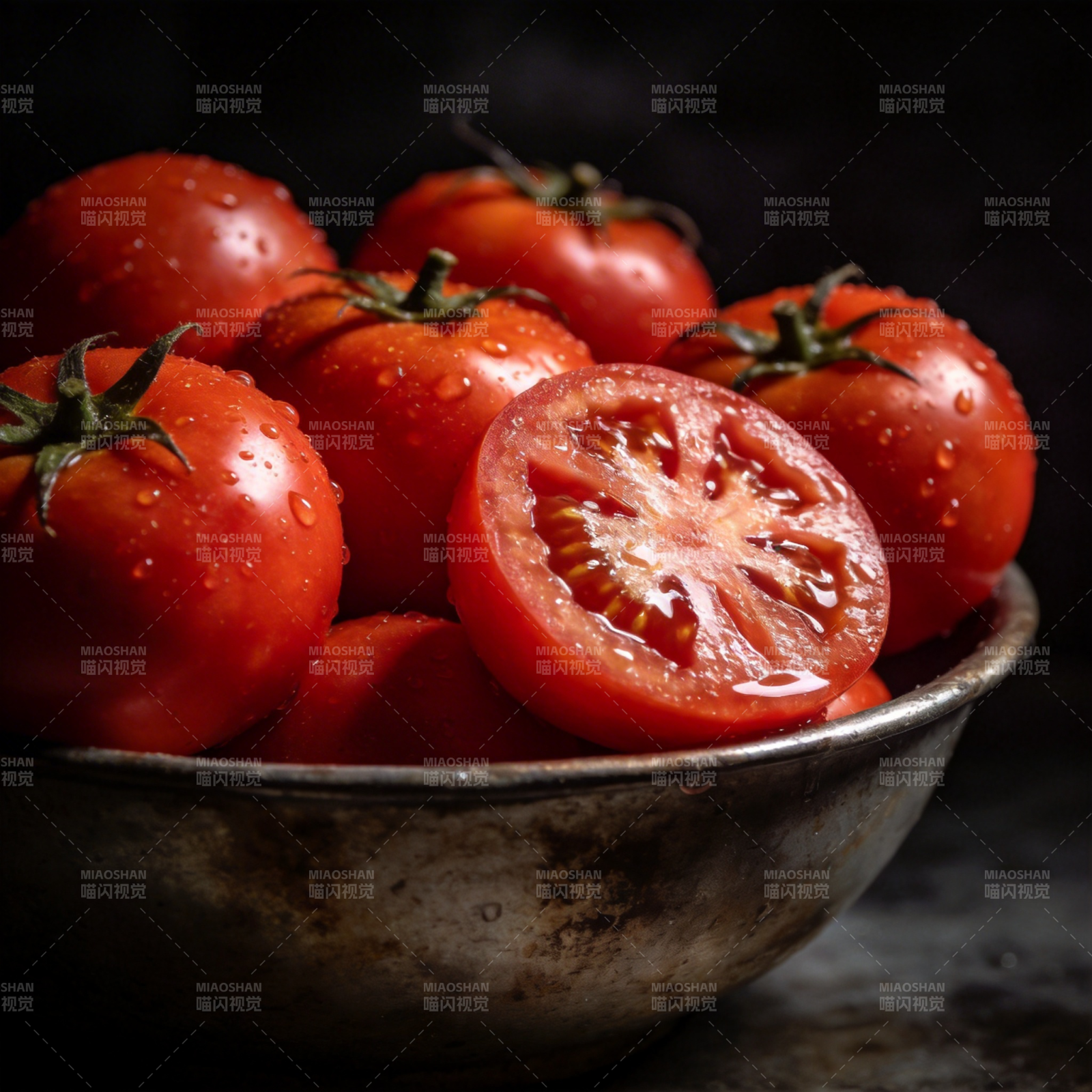 鲜红番茄 水珠欲滴图片