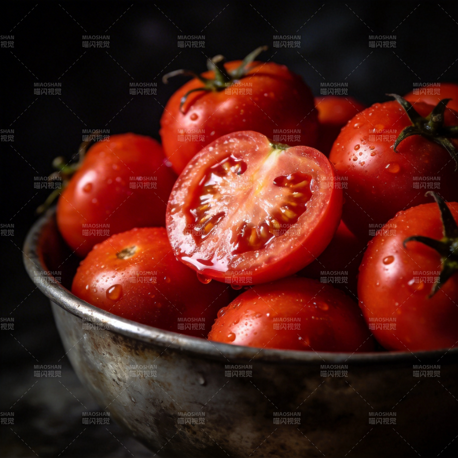 鲜红番茄 水珠欲滴图片