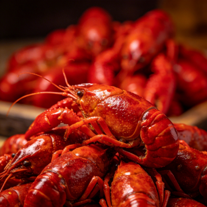 鲜红小龙虾堆叠图片