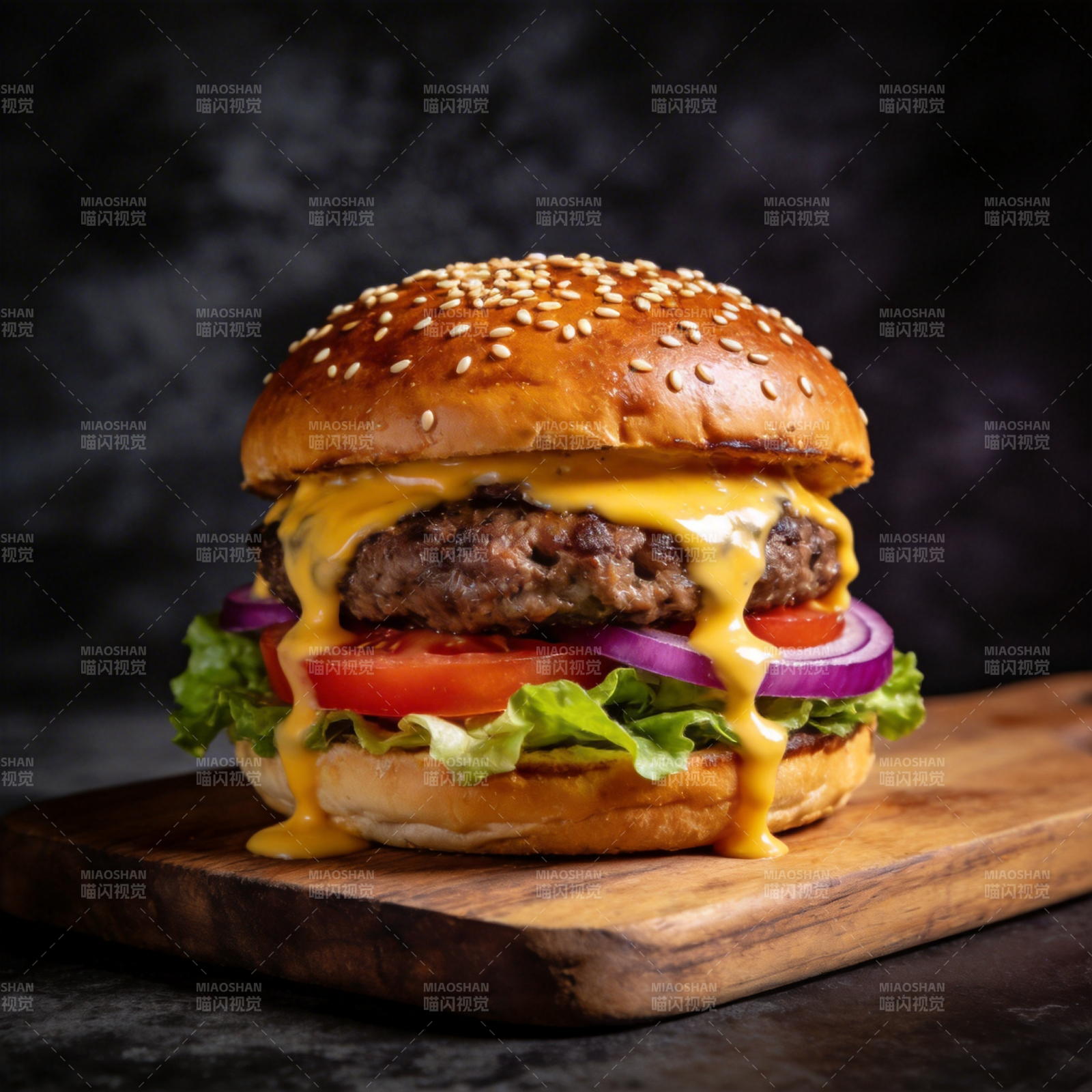 美味芝士汉堡图片