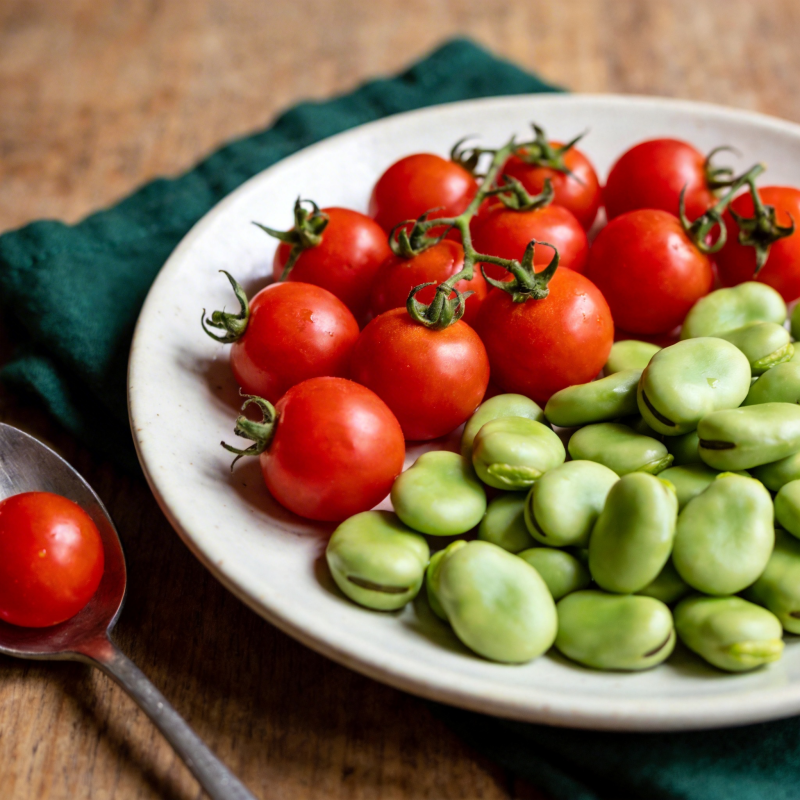 樱桃番茄配蚕豆图片