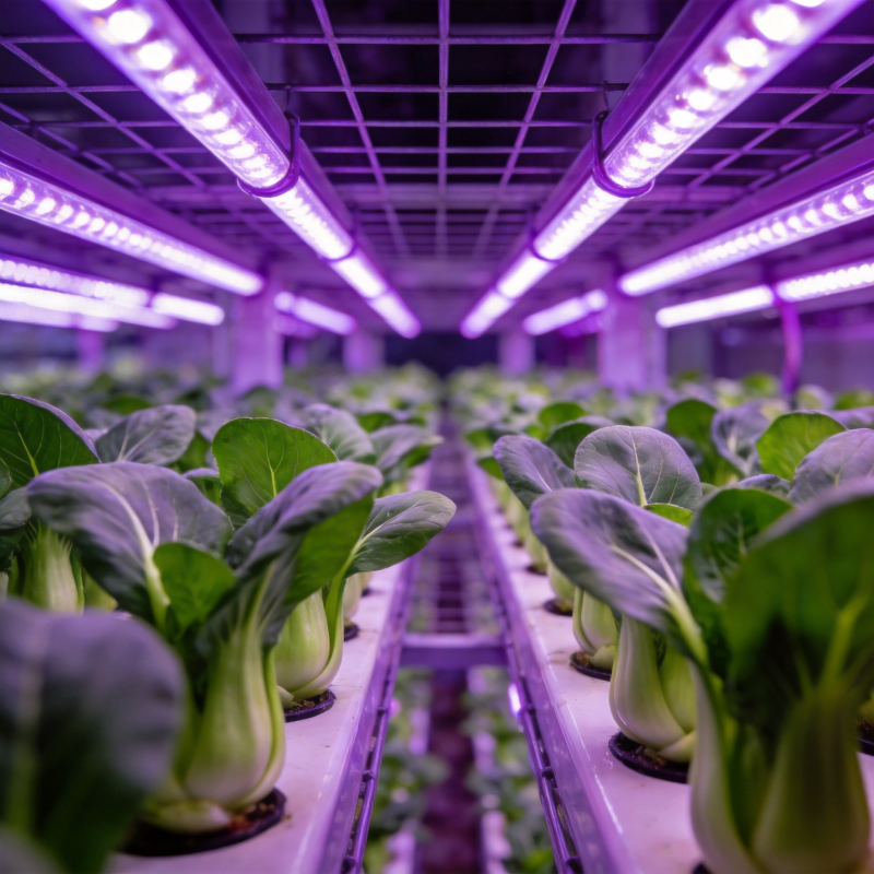 紫光下的蔬菜农场图片