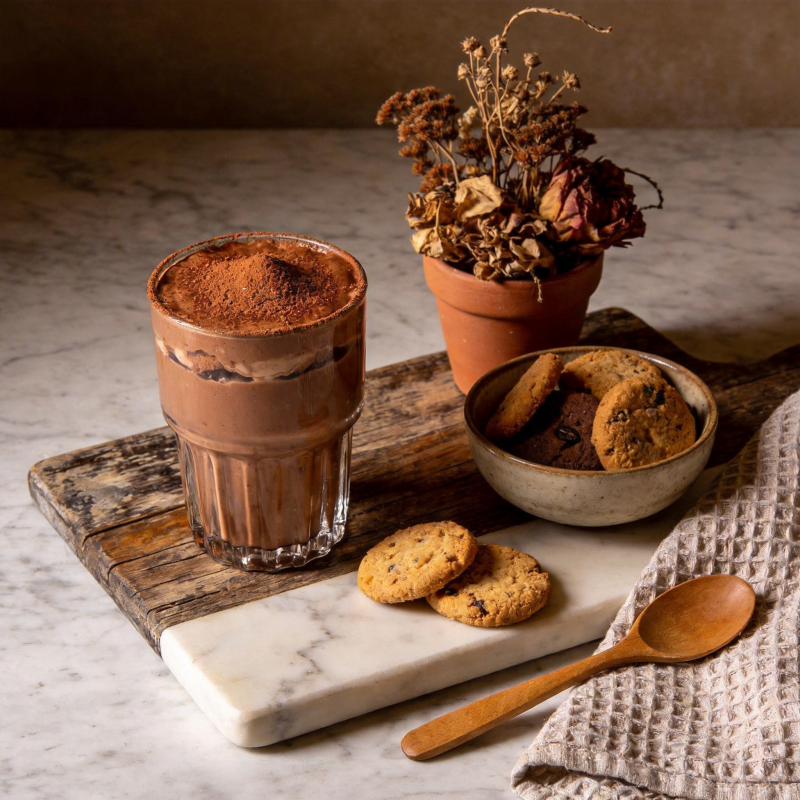 巧克力奶昔配饼干图片