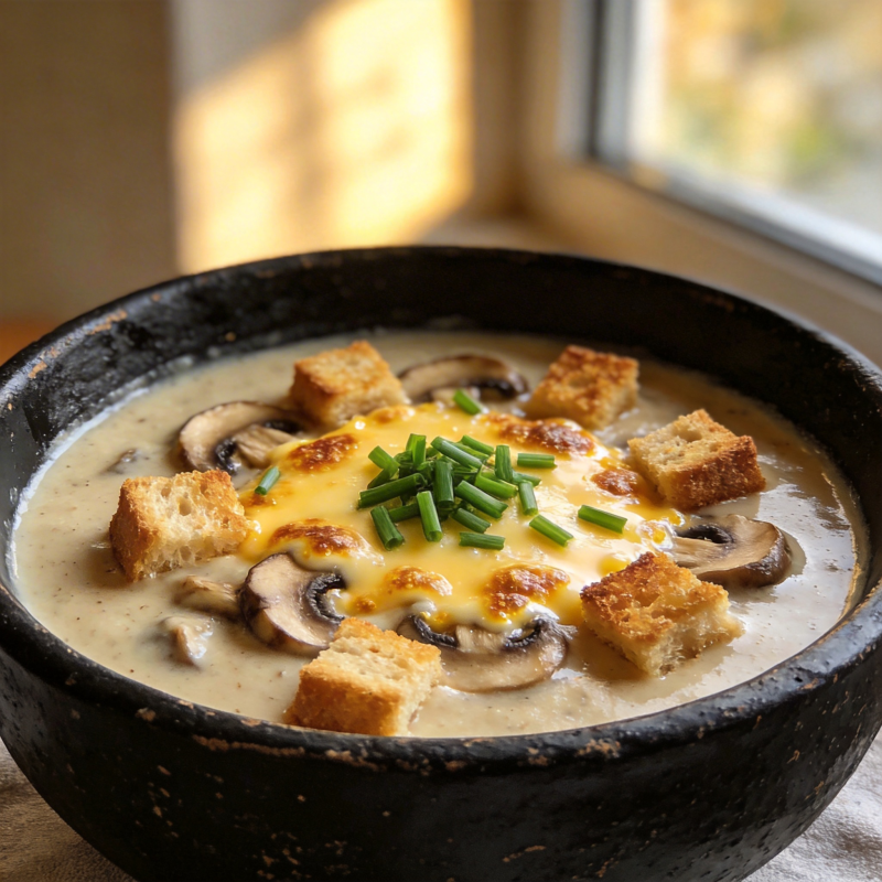 奶油菌菇汤图片
