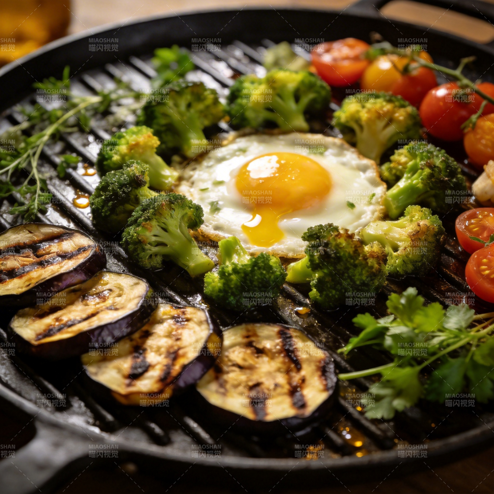 烤盘蔬果煎蛋图片