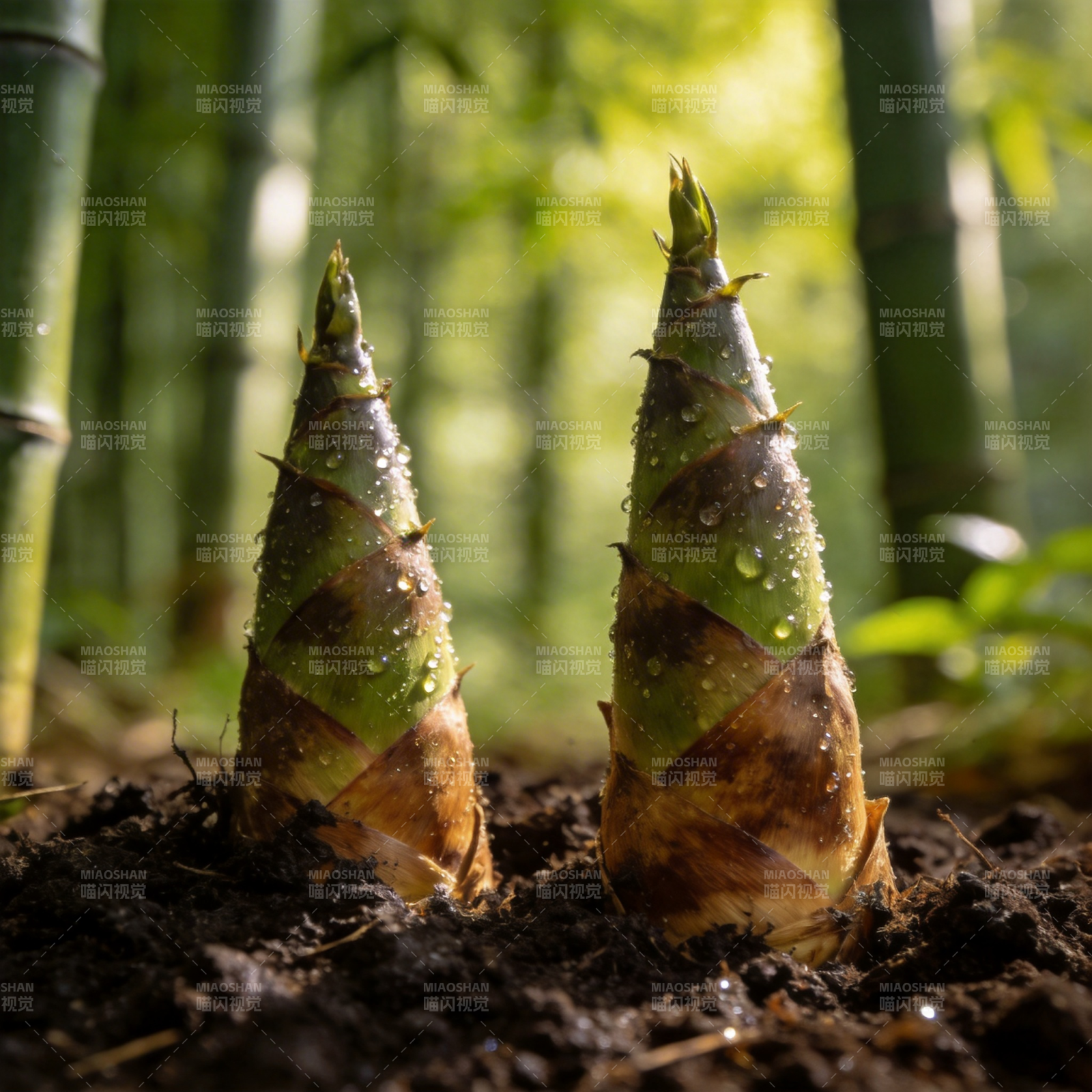 竹笋破土而出图片