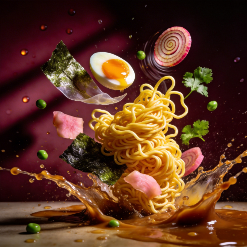 拉面飞舞瞬间图片