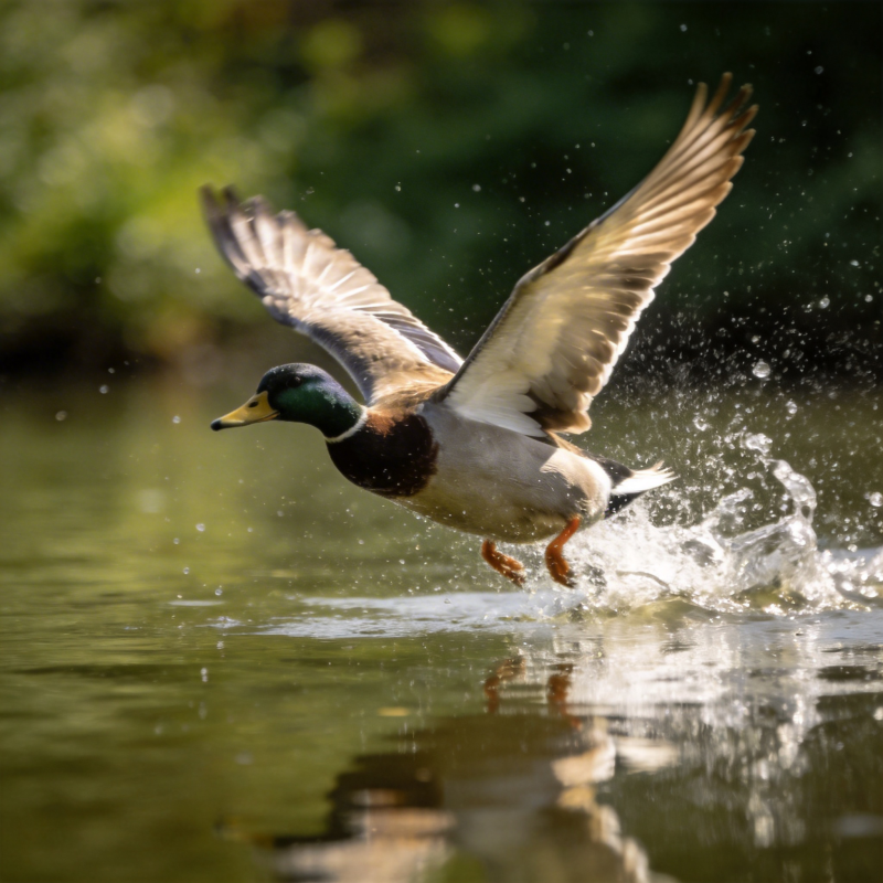 鸭子起飞瞬间图片