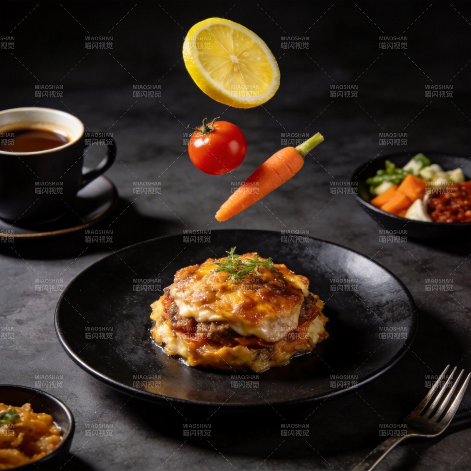 美味佳肴跃然盘上图片