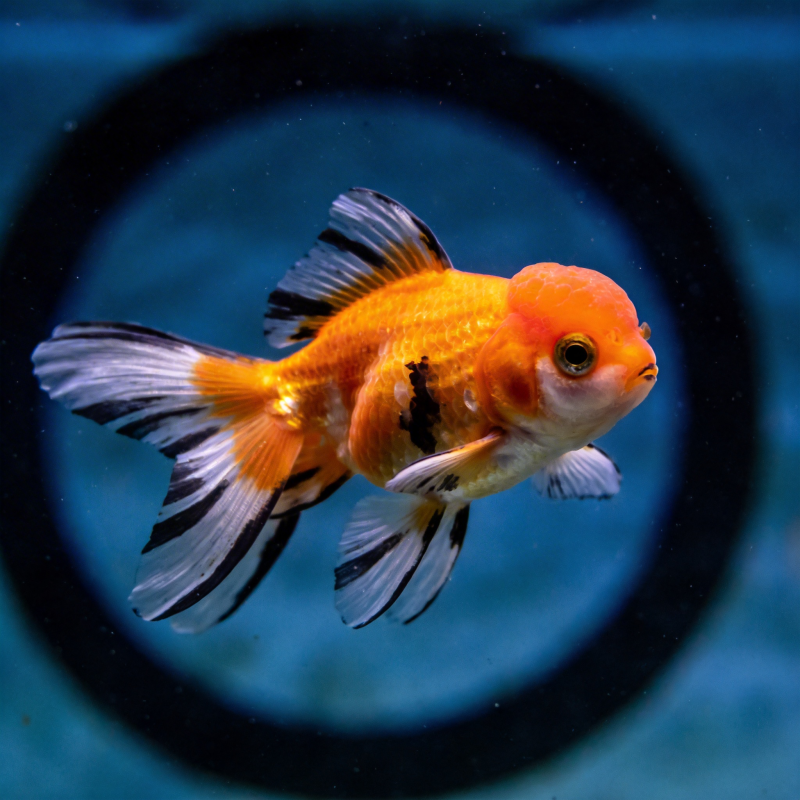 金鱼游动水中图片