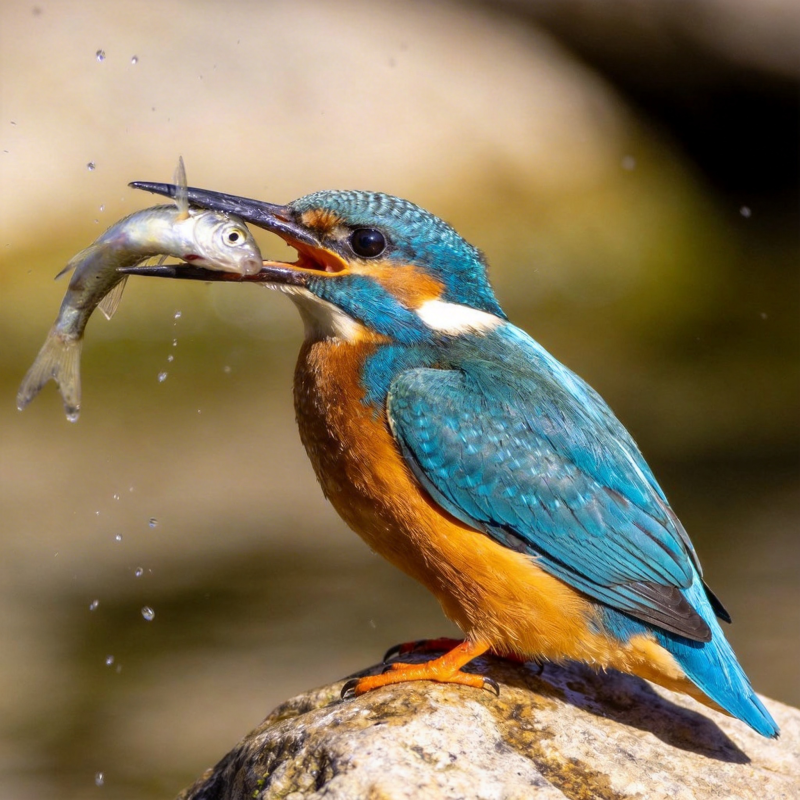 翠鸟捕鱼瞬间图片