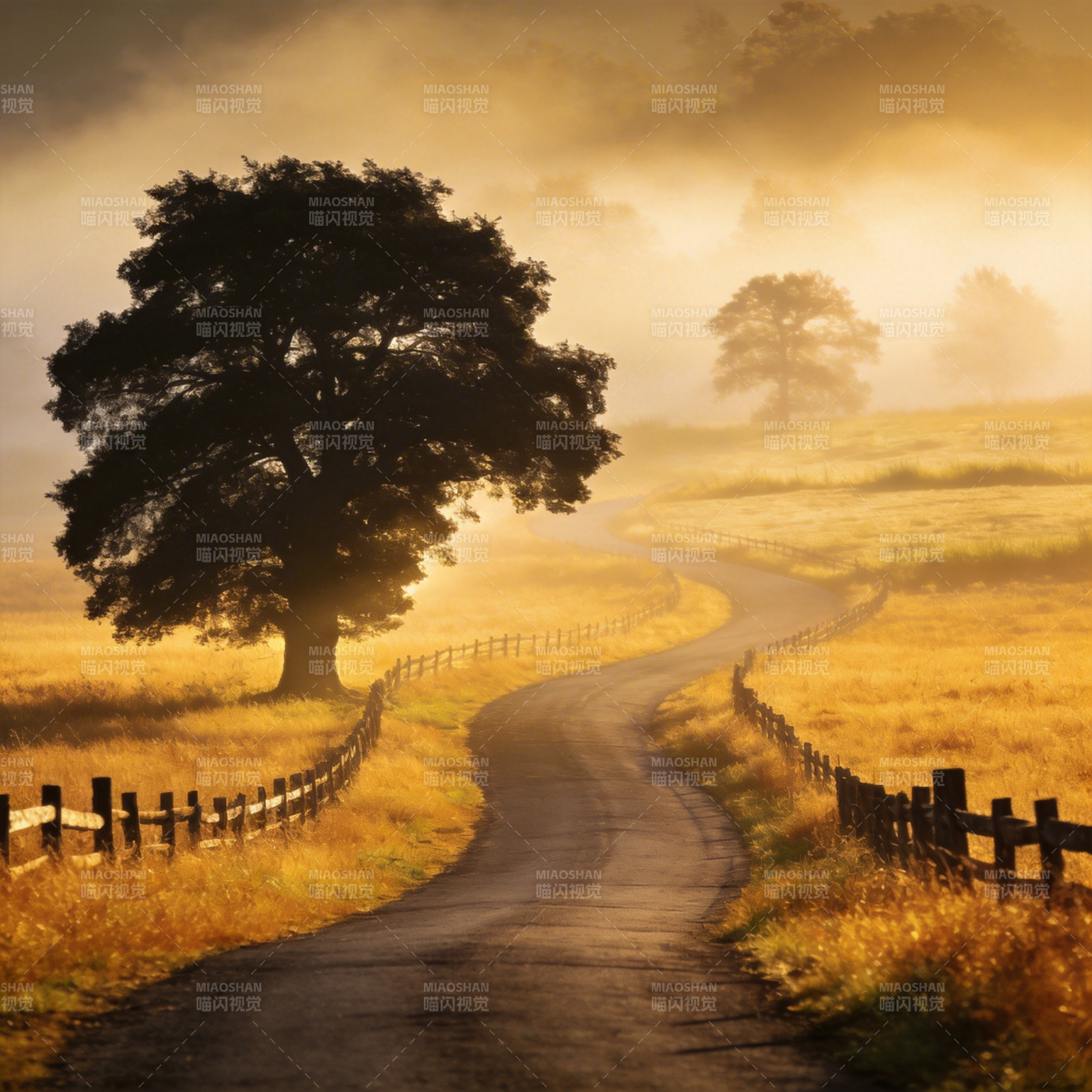 秋日乡间小径图片