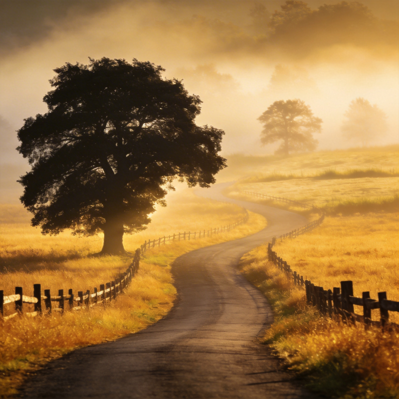 秋日乡间小径图片