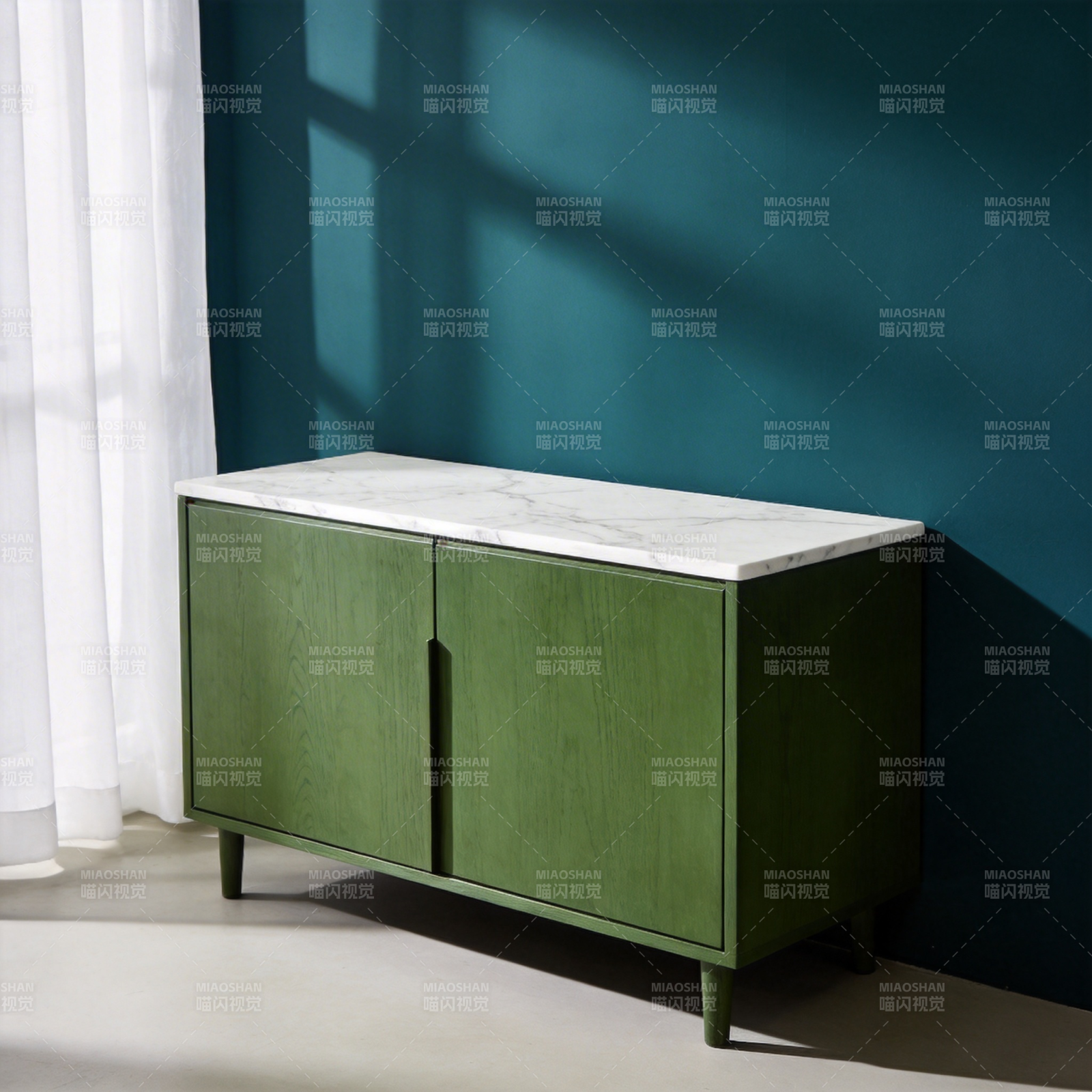 绿柜白顶简约风图片