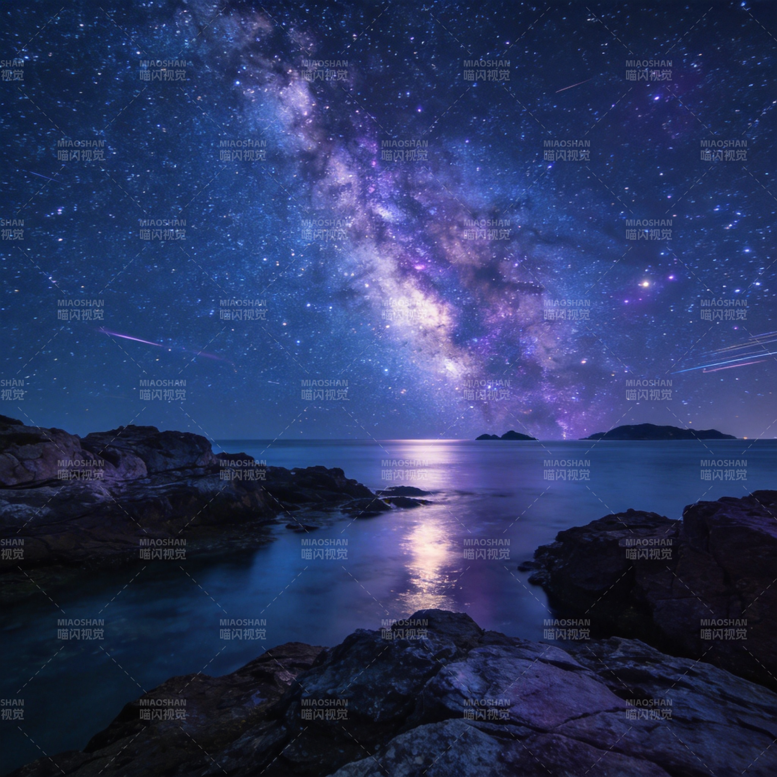 星河入海夜景图片