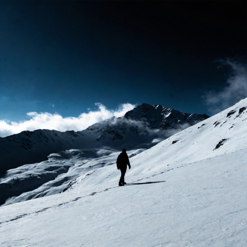 雪峰独行图片