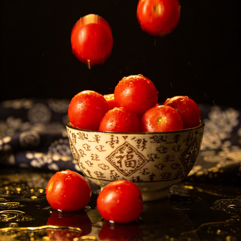 福满碗中红果跃图片