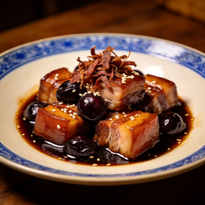 红烧肉配梅子图片