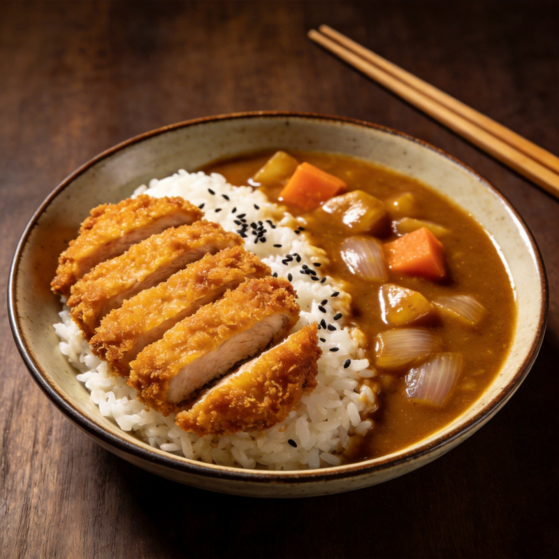 咖喱鸡排饭图片