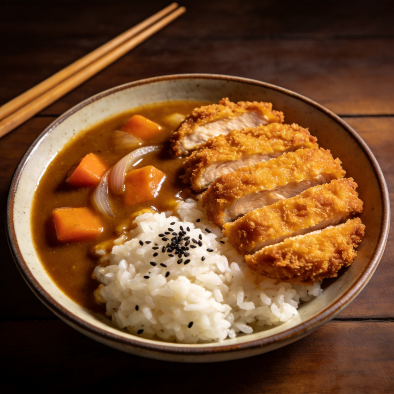 日式咖喱鸡排饭图片