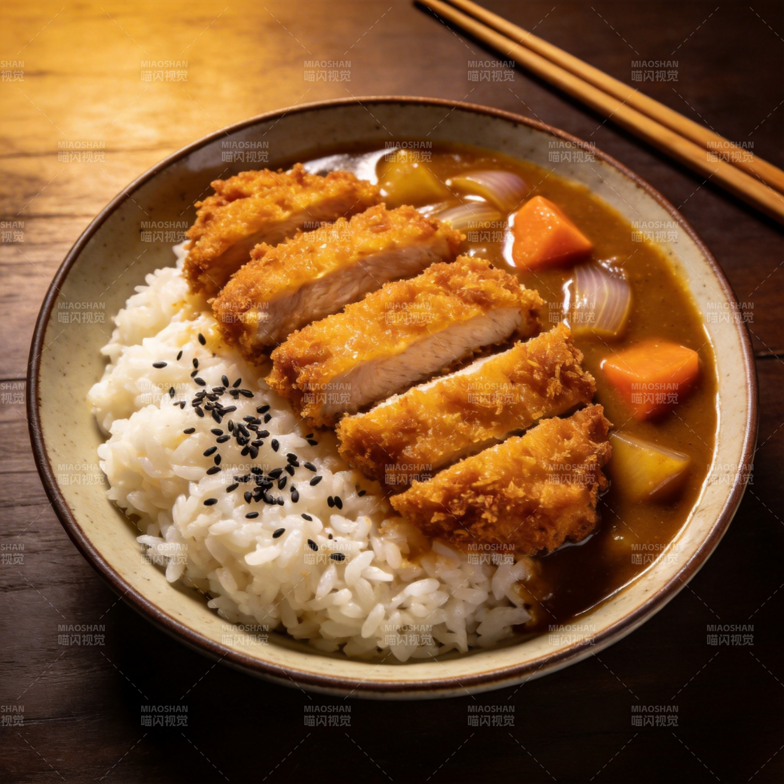 咖喱鸡排饭图片