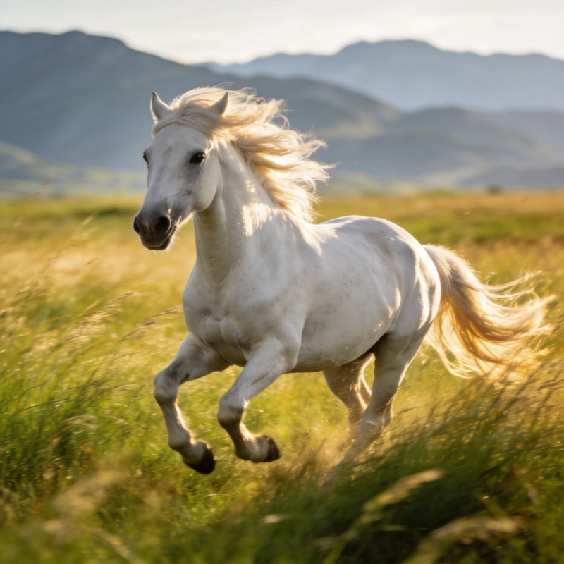 白马奔腾草原图片