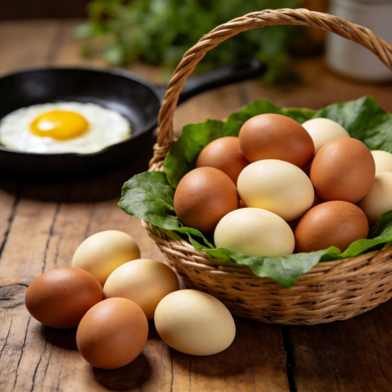 篮中鲜蛋 煎蛋相伴图片