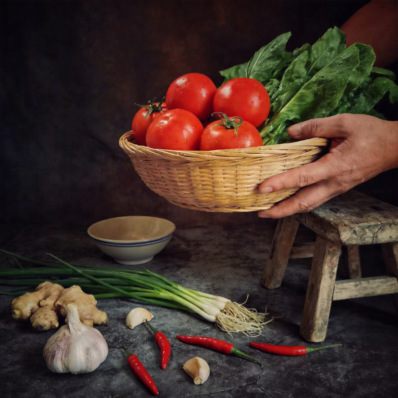 新鲜蔬果入篮图片