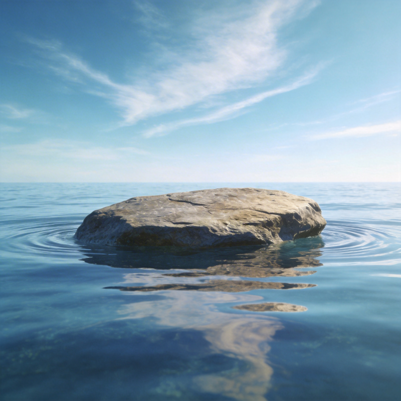 孤石浮水图片
