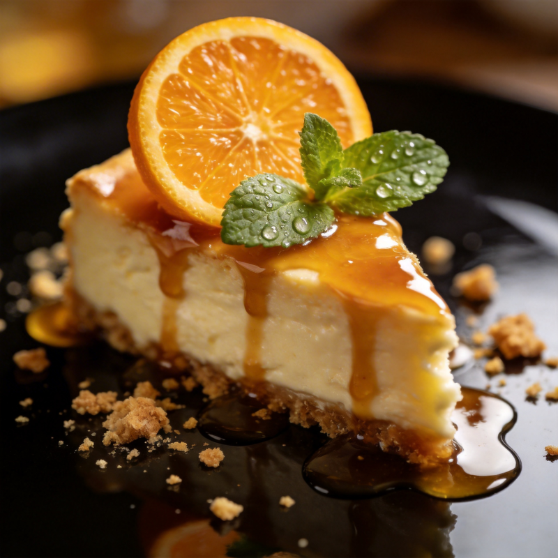 橙香芝士蛋糕图片